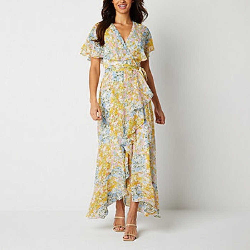 Short Sleeve Floral Maxi Dress